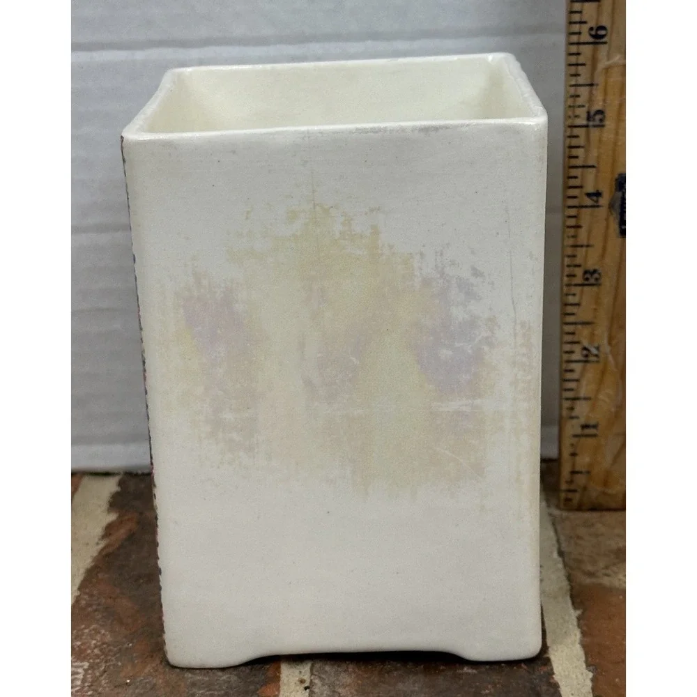 Vintage Porcelain Canister Flour Roses 20's-40's Cottagecore Farmhouse Country